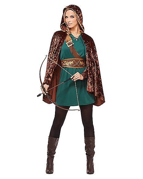 Adult Robin Hood Costume - Spirithalloween.com Robinhood Costumes, Robin Hood Halloween Costume, Archery Costume, Robin Halloween Costume, Huntress Costume, Archer Costume, Robin Hood Costume, Eve Costume, Robin Hood Disney