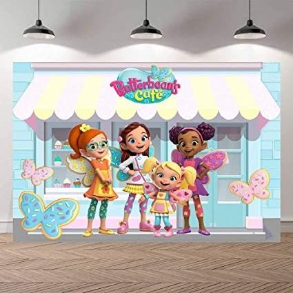 Daisy Celebrates: Butterbean's Cafe Birthday Party Printable Files Cafe Birthday Party, Butterbean's Cafe, Background Stand, Studio Backdrops Backgrounds, Child Photo, Simple Birthday Decorations, Birthday Party Theme Decorations, Birthday Photography, Studio Backdrops