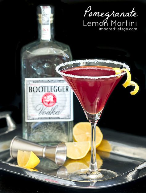 Pomegranate Lemon-tini Lemon Martini, Pomegranate Vodka, Pomegranate Martini, Lemon Vodka, Lemon Drop Martini, Ice Cream Floats, Vodka Martini, I'm Bored, Pomegranate Juice