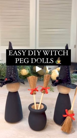 EASY DIY Witch Peg Doll CraftComment “WITCH” below and we will send you the 🔗🔗 of materials used in this project to your messenger 🥰. #fall #Halloween #halloweendecor #halloweeneveryday #halloweencountdown #halloweendecorations #halloween2024 #spooky #spookycute #halloweendecor #spooktacular #pumpkin #hallowseve #diy #diyideas #diycrafts #budget #BudgetFriendly #budgetfriendlydecor #crafts #craftersgonnacraft #craftideas #kidscrafts #kidshalloween #craftingonabudget #diyhalloween #pegdolls  #wood #pegdoll #witchcraft | Factory Direct Craft | Giulio Cercato · Skeleton Swing Halloween Bookshelf, Bookshelf Diy, Diy Witch, Halloween Witch Dolls, 100k Views, Spooky Stuff, Halloween Countdown, Witch Diy, Halloween Everyday