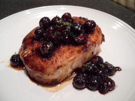 Mount Vernon, VA - Enjoy this delicious dish chock-full of blueberries. Pork Chop Sauce, Pork Chops Bone In, Boneless Pork Loin Chops, Pork Sauce, Bourbon Sauce, Boneless Pork Loin, Loin Chops, Pork Loin Chops, Blueberry Sauce