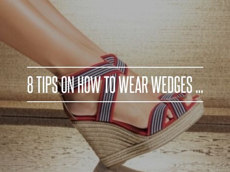 How to Wear Wedges ... Dress Wedges Outfit, How To Style Wedge Sandals, Wedge Sandals 2023, Dresses With Wedges Outfit, Jeans And Wedges Outfit Summer, How To Wear Espadrilles Wedges Outfit, Pink Wedges Outfit, Outfits To Wear With Wedges, Wedge Sandals Outfit Jeans