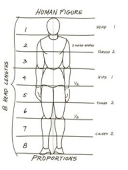 Human Proportions Worksheets & Teaching Resources | TpT Figure Proportions, Proportions Drawing, Human Body Proportions, Human Proportions, Proportions Worksheet, Drawing Body Proportions, Dnd Diy, Art Handouts, Human Sketch