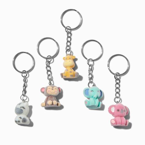 Claire's Safari Best Friends Keychains - 5 Pack Chicken Board, Fun Keychains, Saving Account, Cute Keychains, Animal Keychain, Cool Keychains, Matching Keychains, Cotton Crafts, Toy Bags