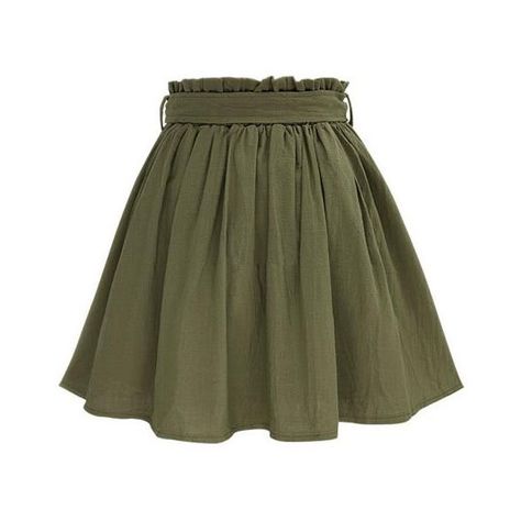 Olive Green Self Tie Button Front Circle Skirt ❤ liked on Polyvore featuring skirts, button front skirt, green skater skirt, flared skirts, skater skirt and green circle skirt Olive Skirt, Summer Europe, Sweater Dress Outfit, Cute Skirt Outfits, Bow Belt, Green Olive, Cute Skirts, Green Skirt, Skirt Design