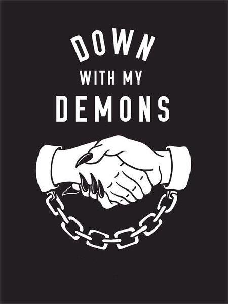 Down with my demons My Demons Tattoo, Demons Tattoo, Wings Quotes, My Demons, Tattoo Back, Celtic Tattoos, Hip Tattoo, Skull Tattoos, Back Tattoos