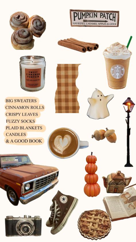 Thanksgiving Collage, Plaid Blankets, Apple Cider Caramels, Scrapbook Printing, Coffee Shop Aesthetic, Instagram Graphics, Fall Scrapbook, Isometric Art, Autumn Stickers