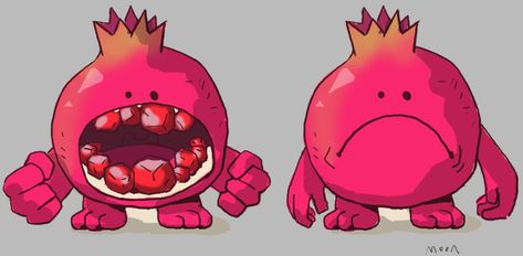 Food Monster Concept Art, Food Character Design Concept Art, Circle Character Design, Vegetable Character Design, 2d Game Art Character, Shape Character Design, Fruit Character Design, Cute Monster Drawing, Food Character Design