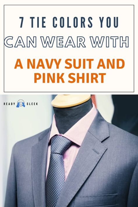 Looking for tie inspiration for a navy suit and pink shirt combo? Check out our article for 7 stylish tie colors that will elevate your look to the next level! Click to find out more. Image From Deposit Photos #NavySuit #PinkShirt #style Blue Suit Pink Shirt, Navy Suit Pink Shirt, Male Teacher Outfits, Blue Coat Pant, Navy Blue 3 Piece Suit, Pink Shirt Outfit, Pink Shirt Men, Shirt Tie Combo, Blue Pinstripe Suit