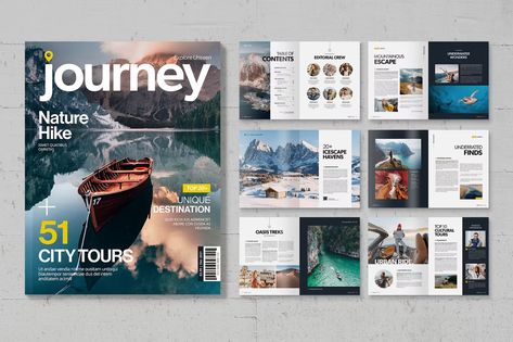 Travel Magazine Template, ft. travel & adventure - Envato Elements Magazine Layout Design Travel, Travel Magazine Cover Design, Ebook Design Layout, Travel Magazine Design, Tourism Magazine, Travel Magazine Layout, Exotic Vacation Destinations, Table Of Contents Design, Adobe Indesign Templates