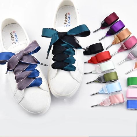 1Pair Satin Silk Ribbon Shoelaces Double-faced Snow Yarn Shoe Lace Fashion Sneakers Shoe Laces 2CM Width 80/100/120cm Length _ - AliExpress Mobile Satin Shoe Laces, Ribbon Shoelaces, Soft Classic Kibbe, Satin Shoes, Soft Classic, Shoe Lace, Satin Silk, Lace Fashion, Green Satin