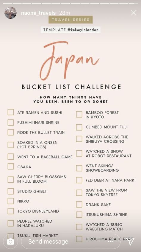 Japan bucket list challenge Japan Bucket List, Japan Destinations, List Challenges, Travel Checklist, Bucket Lists, Dream Travel Destinations, I Want To Travel, Travel List, Future Travel