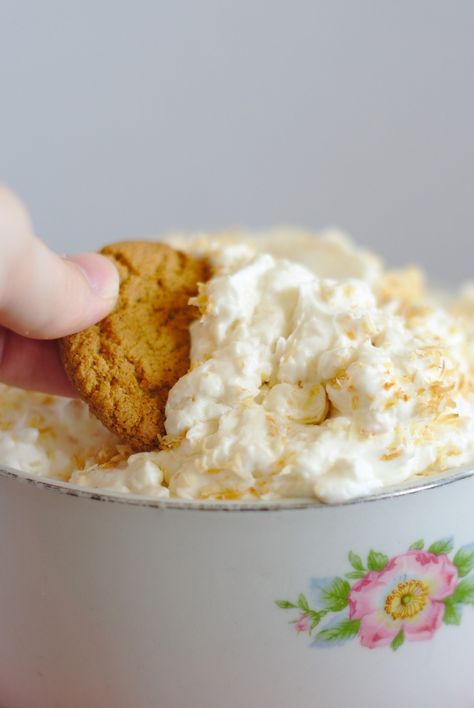 Easy Coconut Cream Pie Dip - Mildly Meandering Coconut Cream Pie Dip, Carrot Cake Dip, Coconut Cream Pie Easy, Dessert Dip Recipes, Cross Buns Recipe, Pie Dip, Hot Cross Buns Recipe, Cake Dip, Cream Dip