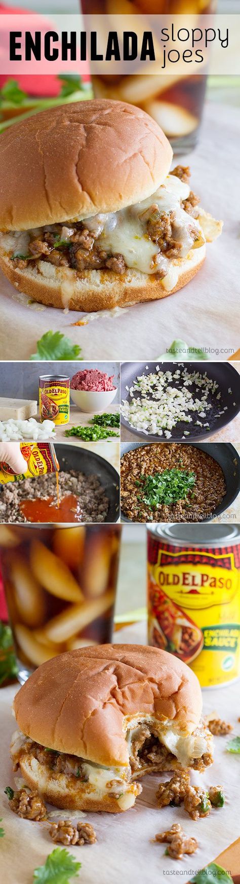 Enchilada Sloppy Joe Recipe - Not your typical sloppy joe recipe, these sloppy joes have an enchilada twist with delicious tex-mex flavors. Sloppy Joe Recipe, Joe Recipe, Doner Kebab, Sloppy Joes Recipe, Sloppy Joe, Snacks Für Party, Sloppy Joes, Enchilada Sauce, Sandwiches Wraps