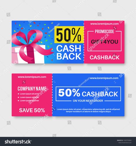 Gift voucher. Money certificate cards, cashback coupon with code. Birthday present vip gifting vouchers, sale ticket flyer vector holiday banner promotion template #Ad , #AFFILIATE, #coupon#cashback#code#present Holiday Banner, Gift Voucher, Crafts Projects, Gift Vouchers, Photo Craft, Birthday Present, Birthday Presents, Liquor, Promotion