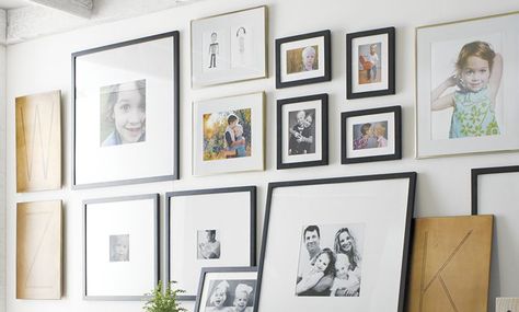 For that day when we finally put all of our pictorial ideas up on the walls. Dreamy Decor, Photo Arrangement, Basket And Crate, Metal Basket, Woodworking Furniture Plans, Home Decor Baskets, Picture Frame Sets, Black Picture, Living Room Storage