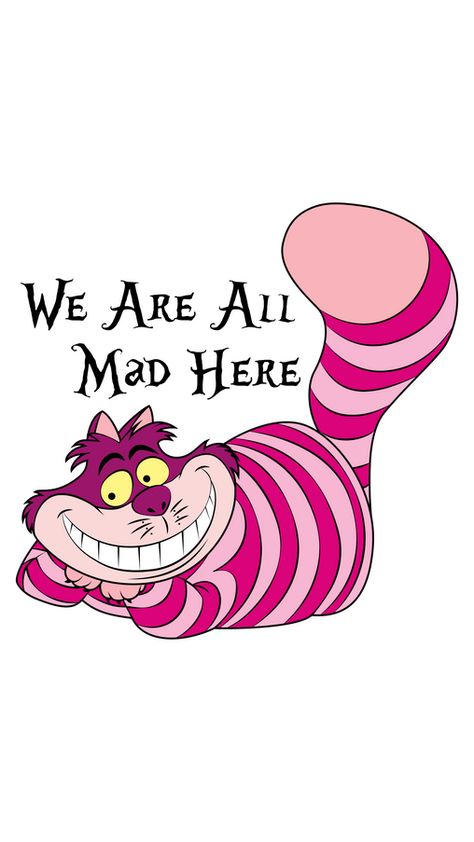 This obese purple cat with pink stripes and yellow eyes is called the Cheshire Cat. This mysterious and crazy Cheshire Cat tells us that we are all mad here! The Disney cartoon sticker from Alice in... The Cat In Alice In Wonderland, Alice In Wonderland Painting Ideas Easy, Chesire Cat Drawings, Cheshire Cat Cartoon, Disney Quilling, Chester The Cat, Cheshire Cat Pumpkin, Cheshire Cat Wallpaper, Alice In Wonderland Cat