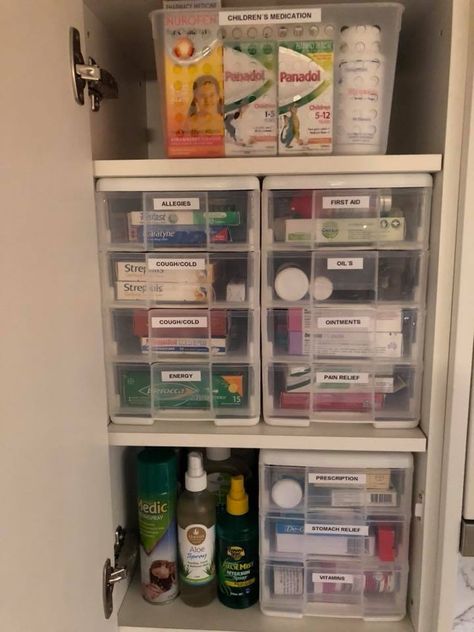 Married Life Organization, Married Apartment, Medication Organization Storage, Organization Motivation, Medical Supply Organization, Organize Bathroom, Organize Motivation, Gear Room, Medicine Cabinet Organization