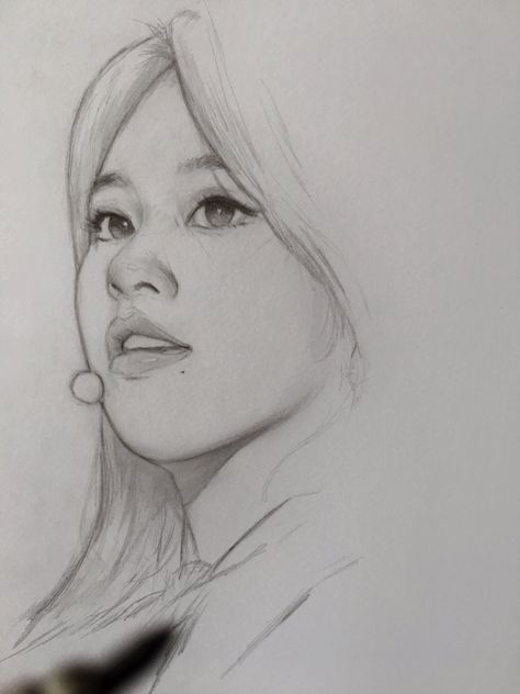 TWICE ChaeYoung by Toolkit04 Twice Drawing Easy, Exo Eyes Drawing, Sketches Kpop, Twice Drawing, Girl Sketches, Landscape Pencil Drawings, Fanart Kpop, Kpop Art, Son Chaeyoung