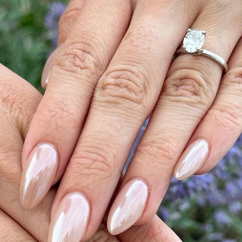 Nails by Nikki 💅🏽 on Instagram: "Classic nude white chrome for her engagement photoshoot ✨🤍 #weddingnails #engagementnails #bouldernails #denvernails" Engagement Pictures Nails, Engagement Nails Ideas Short, Engagement Photoshoot Nails, Engagement Photos Nails, Engagement Shoot Nails, Engaged Nails, Engagement Photo Nails Ideas, Nails Engagement Photos, Proposal Nails Engagement