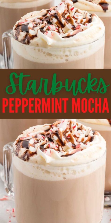 Starbucks Peppermint Mocha Recipe, Peppermint Mocha Starbucks, Homemade Peppermint Mocha, Peppermint Mocha Recipe, Sugar Free Whipped Cream, Homemade Starbucks, Sugar Free Chocolate Syrup, Starbucks Peppermint Mocha, Peppermint Recipes