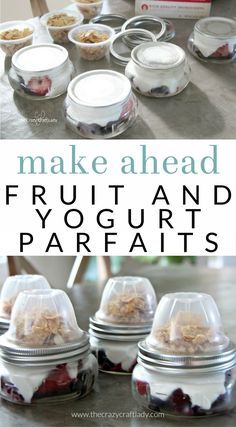 Save time on busy mornings with a tasty Make Ahead Yogurt and Berry Parfait. Layer ingredients in a Mason jar, while keeping the granola fresh until ready to eat. Give this easy recipe a try and make an on-the-go healthy breakfast that the whole family wi Mason Jar Snacks, Mason Jar Breakfast, Fruit And Yogurt Parfait, Fruit And Yogurt, Yogurt Parfaits, Breakfast In A Jar, Berry Parfait, Healthy Brunch, Easy Camping Meals