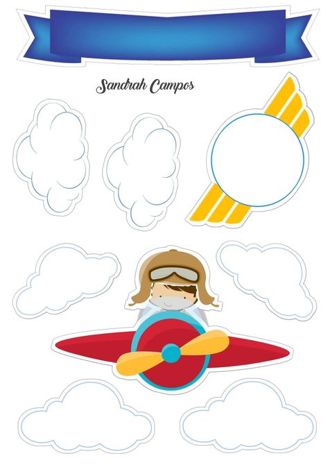 Airplane Cake Topper Printable, Airplane Theme Cake, Airplane Birthday Party Decorations, Pilots Birthday, Planes Birthday Party, Airplane Cake, Planes Birthday, 2nd Birthday Party For Boys, Cartoon Airplane