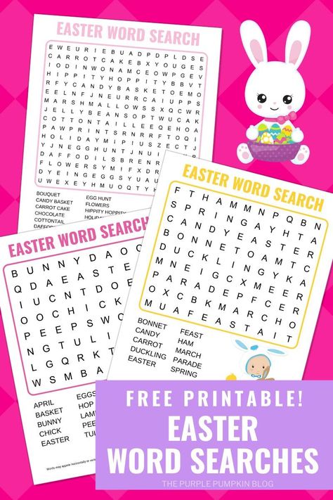 If you're looking for an Easter Word Search Printable, then you're in luck because here is not just one word search, but EIGHT free printable Easter wordsearches to solve! The puzzles are of varying difficulty in this set which means the whole family can join in the Easter word fun! Easter Word Search, Easter Bunny Cookies, Printable Puzzles For Kids, Easter Gathering, Word Search Printables, Purple Pumpkin, Easter Printables Free, Easter Story, Easter Images