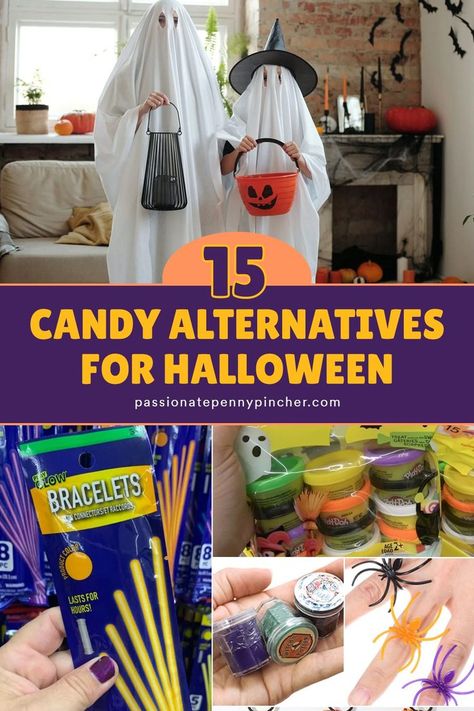 If you are looking for sugar free options this Halloween, we've compiled a list of 15 non candy treats you can give out to trick or treaters that they will really love! Non Trick Or Treating Halloween Ideas, Adult Trick Or Treat Ideas, Candy Alternatives, Hearty Soup Recipes, Cheap Fall Decor, Teal Pumpkin, Candy Treats, Trick Or Treaters, Food Drive