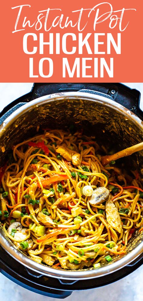 Instant Pot Chicken Lo Mein, Instant Pot Lo Mein, Instant Pot Chinese Recipes, Cheap Instant Pot, Takeout At Home, Instant Pot Pasta, Lo Mein Recipe, Chicken Lo Mein, Resep Pasta