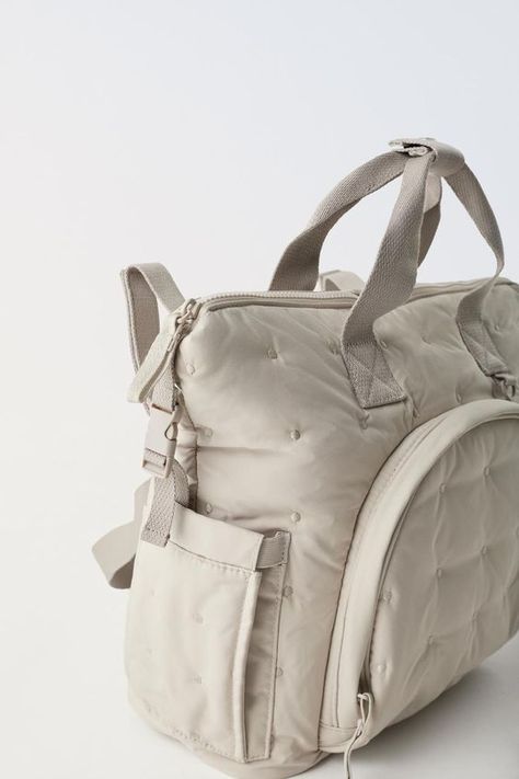 QUILTED MATERNITY BACKPACK - Taupe Gray | ZARA United States Linen Pants Suit, Diaper Caddy, Cute Bags, Summer Baby, Zara United States, Baby Bag, Swimwear Accessories, Maternity Bag, Baby Items