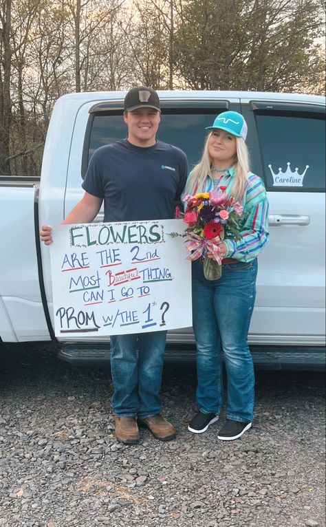 Country Ways To Ask To Prom, Luke Combs Promposal Ideas, Bryson Tiller Promposal, Cute Promposals For Girlfriend, George Strait Promposal, Prom Poster Ideas For Girlfriend, Cow Promposal Ideas, Western Homecoming Proposal Ideas, Promposal Ideas With Flowers