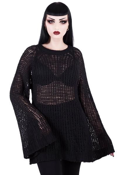 Audrey's Evil Knit Dress Gothic Knitting, Beatriz Mariano, Knitted Lace, Lace Corset, Gothic Outfits, Knitwear Women, Homecoming Dresses, Round Neckline, Knit Dress