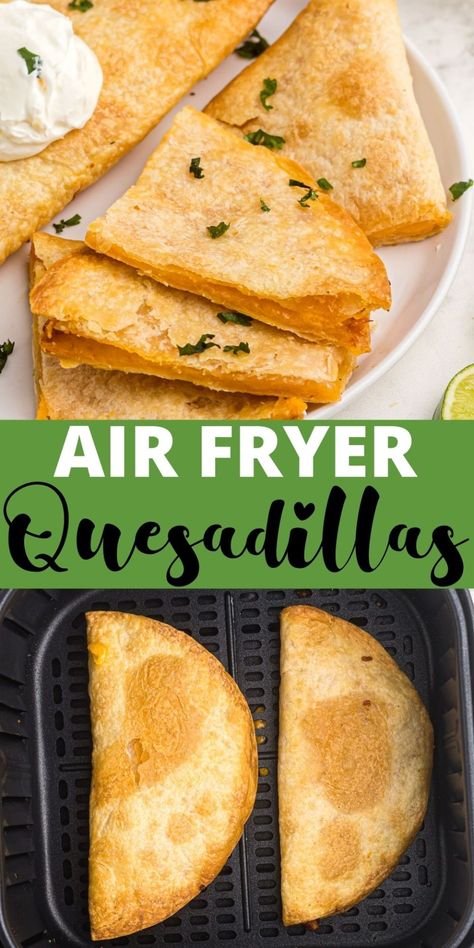 Air Fry Wraps, 3 Ingredient Air Fryer Recipes, Quesadilla Maker Recipes Ideas, Air Fryer Quesadilla, Gourmia Air Fryer, Airfryer Quesadilla, Air Fryer Dinners, Air Fryer Tortilla, Frying Recipes