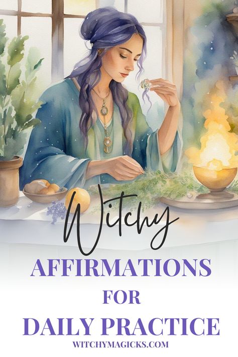 Manifest magic in your life with our witchy affirmations designed for daily practice. These powerful statements help align your energy with your desires, allowing you to attract abundance, love, and success. Incorporate these affirmations into your witchcraft routine and watch your dreams unfold. Start manifesting now!  #WitchyWisdom #Affirmations #Manifestation #Magic #LawOfAttraction Witchcraft Routine, Wiccan Affirmations, Witchy Affirmations, Witch Affirmations, Powerful Statements, Spells That Actually Work, Witch Herbs, Manifestation Magic, Witch Rituals