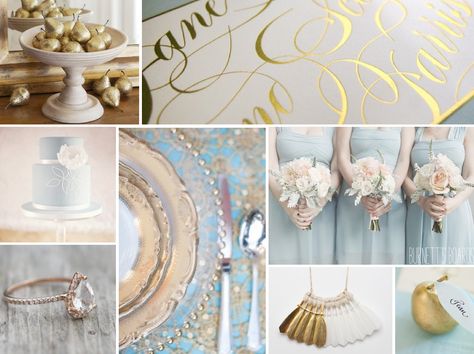 powder-blue-and-gold-wedding Powder Blue Wedding, Blue And Gold Wedding, Gold Winter Wedding, Blue Gold Wedding, Gold Inspiration, Gold Wedding Inspiration, Blue Wedding Inspiration, Light Blue Wedding, Gold Wedding Theme