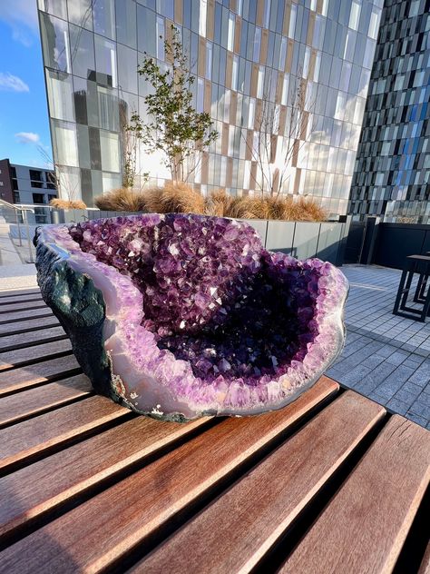 Protection |Wealth Attraction | Spiritual Wisdom | Stress relief | Manifestation This fabulous amethyst geode cave has natural jasper inclusion all around and a small druzy opening on the back. We fairly priced the piece for our customer to have great value and exceptional quality. The crystal is carefully selected from our oversea supplier and shipped to the UK after months of our crystal cave hunting. (We never do drop-shipping on our products! We make sure we quality check everything in perso Amethyst Cave, Geode Crystals, Geode Cave, Wealth Attraction, Large Geode, Huge Crystal, Tree Of Life Art, Stone Plugs, Crystal Castle