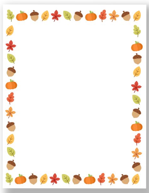 Fall Pumpkin Printables Free, Color By Letter Free Printables Fall, Fall Borders Free Printable, Fall Leaf Border, Thanksgiving Border, Marcos Halloween, Portfolio Kindergarten, Autumn Frame, Fall Borders