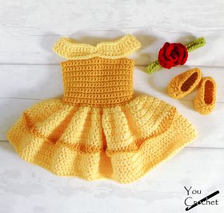 Princess Photo Props, Princess Belle Dress, Crochet Baby Costumes, Crochet Costumes, Beauty And The Beast Belle, Куклы American Girl, Crochet Princess, شال كروشيه, Crochet Disney