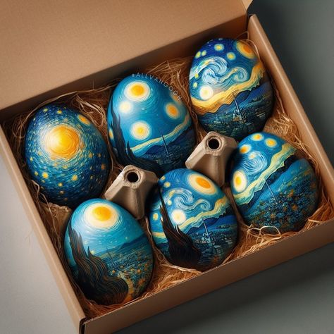 Wishing you an egg-ceptionally happy Easter, filled with van Gogh-inspired beauty! 🎨🐰✨ . . . Allvangogh x Ai . . #allvangogh #vangogh #vincentvangogh #vangoghinspires #vangoghpaints #vangoghmuseum #vangoghmuseum #vincent #vangoghexperience #vangoghart #eastereggs #easterdecor #happyeaster🐰 Blueberry Smoothie Bowl, The Starry Night, Van Gogh Museum, Van Gogh Art, Starry Night Van Gogh, Dessert Lover, Egg Art, Post Impressionists, Vincent Van