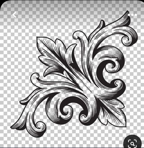 Baroque Tattoo, Vintage Corner, Filigree Tattoo, Tattoo Lettering Styles, Ornament Drawing, Tooling Patterns, Baroque Ornament, Engraving Art, Desenho Tattoo