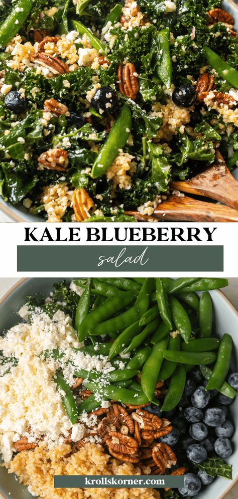 Salad And Dressing, Diet Salad Recipes, Massaged Kale Salad, Blueberry Salad, Massaged Kale, Vegan Salads, Healthier Options, Cold Dishes, Beet Salad