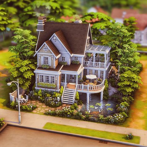 Heeelloooo everyone!! 💚 My newest basegame house! A dream home for a family of five! Surrounded by trees and plants, perfect for being happy! Check out my latest speed build for it on my YouTube channel. I hope you enjoy it. ▶ Link in Bio ❤️✨🌺❤️✨🌺❤️✨🌺 ✨No CC ✨30x20 (Willow Creek) ✨3x🛌 ✨2x🚽 ✨Edit done with Photoshop/ Lightroom ❤️✨🌺❤️✨🌺❤️✨🌺 #thesims4builds #thesims4homes #showusyourbuilds #sccregram #somesimlishbuild #simstagram #thesims #sims #thesims4 #ts #ts4 #thesims4house #simsbuild... Sims 4 Family Cottage Floor Plan, Sims 4 Two Story House, Sims 4 Dream House, Family Houses Sims 4, Sims 4 Plant House, Sims 4 Willow Creek Map Layout Ideas, Sims Basegame House, Sims 4 Willow Creek Builds, Sims House Build