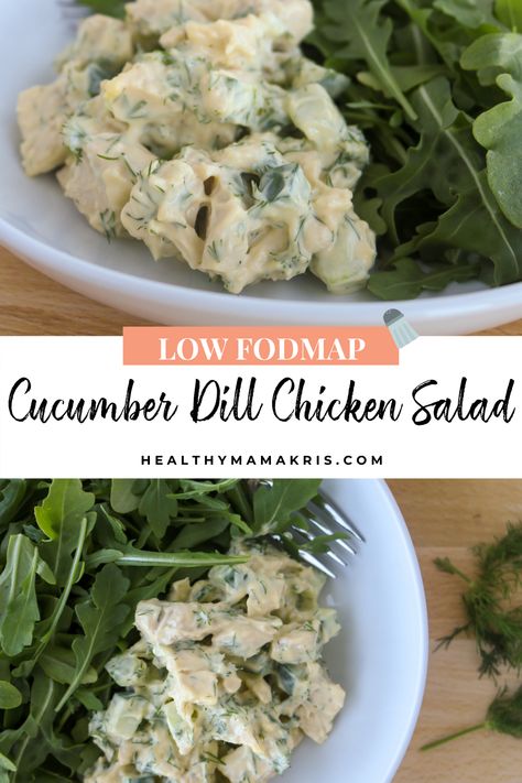 Low Carb Fodmap Recipes, Chicken Salad With Cucumber, Low Fodmap Keto Recipes, Low Fodmap Keto, Low Fodmap Supper, Low Carb Low Fodmap, Chicken Cucumber Salad, Low Fodmap Salad Recipes, Healthy Low Fodmap Recipes