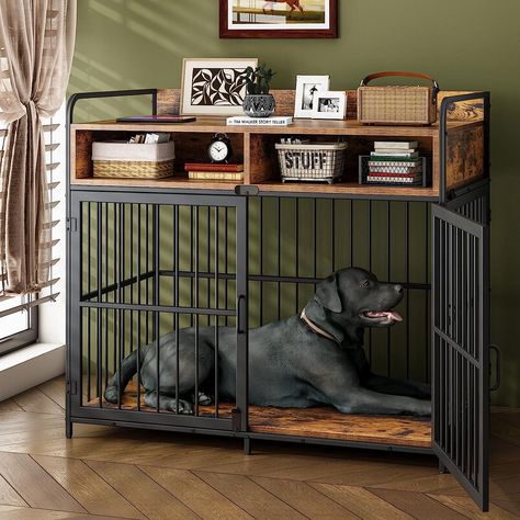 Amazon.com : Saudism Large Dog Crate Furniture, Dog Kennel Indoor, Wood Dog Cage Table with Drawers Storage, Heavy Duty Dog Crate, Jaula para Perros, Sturdy Metal, 40.5" L×23.6" W×35.4" H : Pet Supplies Dog Cage Table, Decorative Dog Crates, Furniture Dog Kennel, Small Dog Cage, Large Dog Crate Furniture, Dog Kennel Indoor, Wood Dog Kennel, Metal Dog Cage, Dog Crate End Table