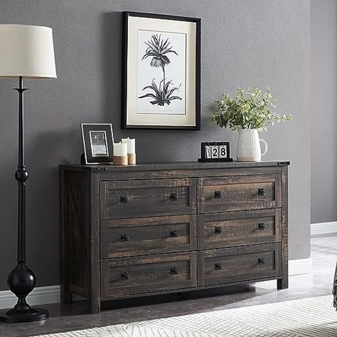 Hallway Dark, Rustic Chest Of Drawers, Farmhouse Dresser, Wide Chest Of Drawers, Bedroom Organization Storage, Accent Storage Cabinet, Small Dresser, Cute Furniture, Dresser Organization