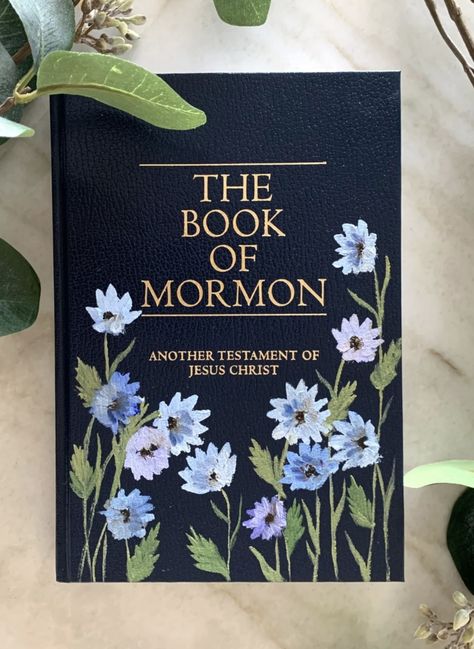 Decorate Book Of Mormon, Book Of Morning Painting, Paint Book Of Mormon Cover Ideas, Cute Book Of Mormon Paintings, Hand Painted Book Of Mormon, Book Of Mormon Painted Cover Simple, Painted Books Of Mormon, Painting On Book Of Mormon, Book Of Mormon Painting Ideas