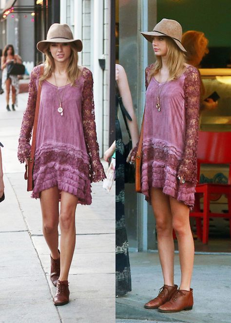 Taylor Swift Free People Dress Taylor Swift Free People, 2000s Country, Taylor Swift Street Style, Swift Aesthetic, Flamboyant Natural, Red Era, Midnight Rain, All About Taylor Swift, Shailene Woodley