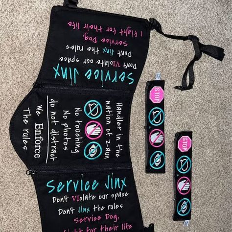 Not mine, made by PNL Cute Service Dog Vest, Service Dog Gear, Arcane League Of Legends, Service Dogs Gear, Vest Patches, Service Dog Vests, Dog Vests, Assistance Dog, Dog Vest