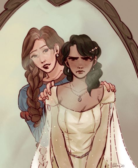 Hi!! I love your art. It’s amazing. When you have time could you do anOlder!Arya and Cat? Maybe in an AU where the Starks di t have terrible lives/luck AU where an older Arya is forced to marry Elmar... Daughter And Mother, Gra O Tron, Lesbian Art, I Love Your, Dungeons And Dragons Characters, Pinturas Disney, Arte Sketchbook, Poses References, Drawing Reference Poses